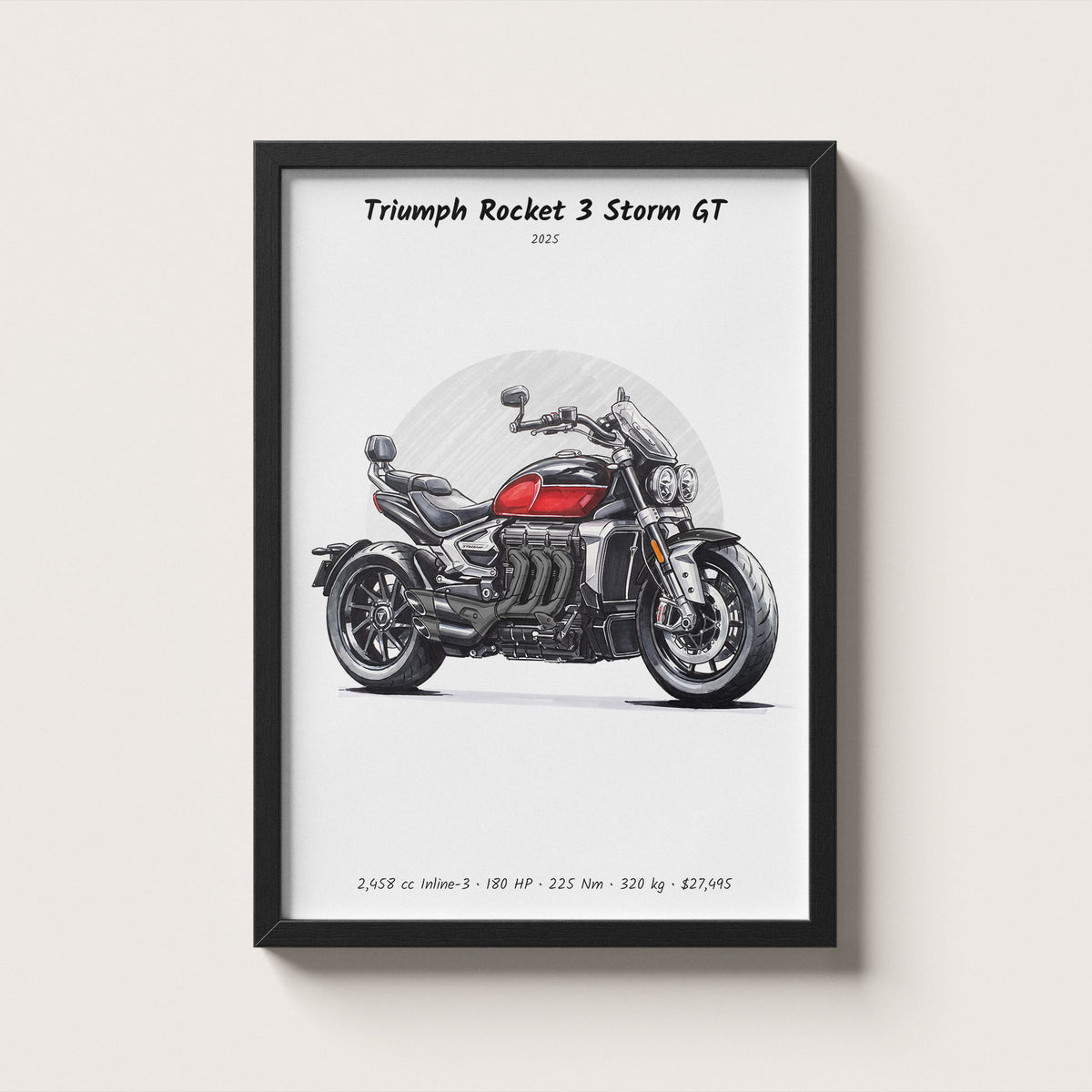 Triumph Rocket 3 Storm GT 2025 Wall Art