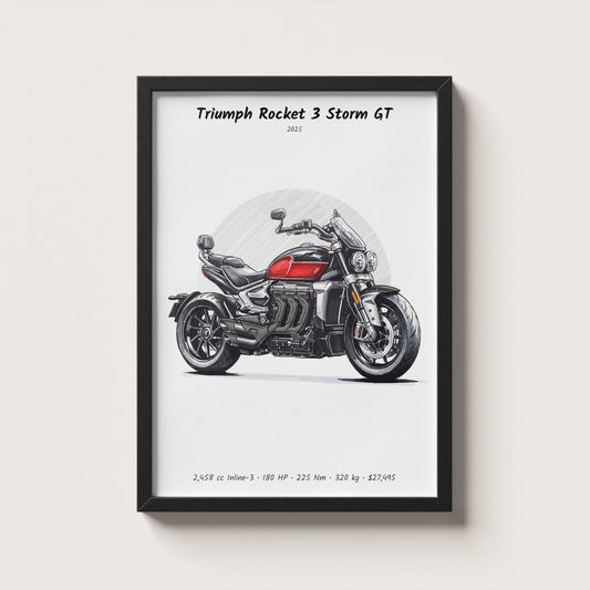 Triumph Rocket 3 Storm GT 2025 Wall Art