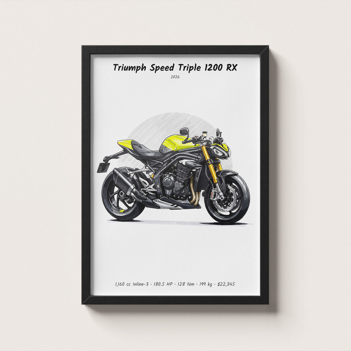 Triumph Speed Triple 1200 RX 2026 Wall Art