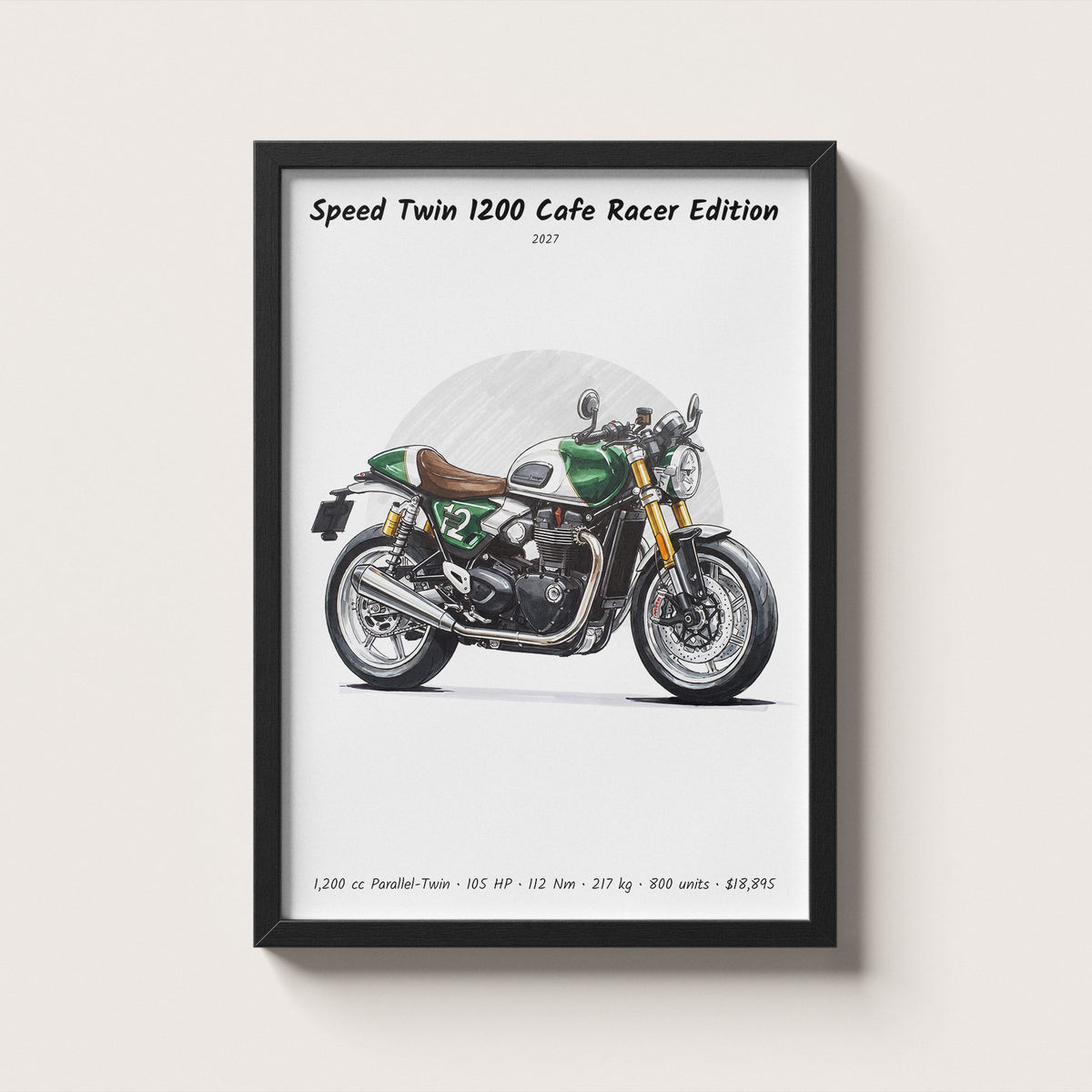Triumph Speed Twin 1200 Cafe Racer Edition 2027 Wall Art