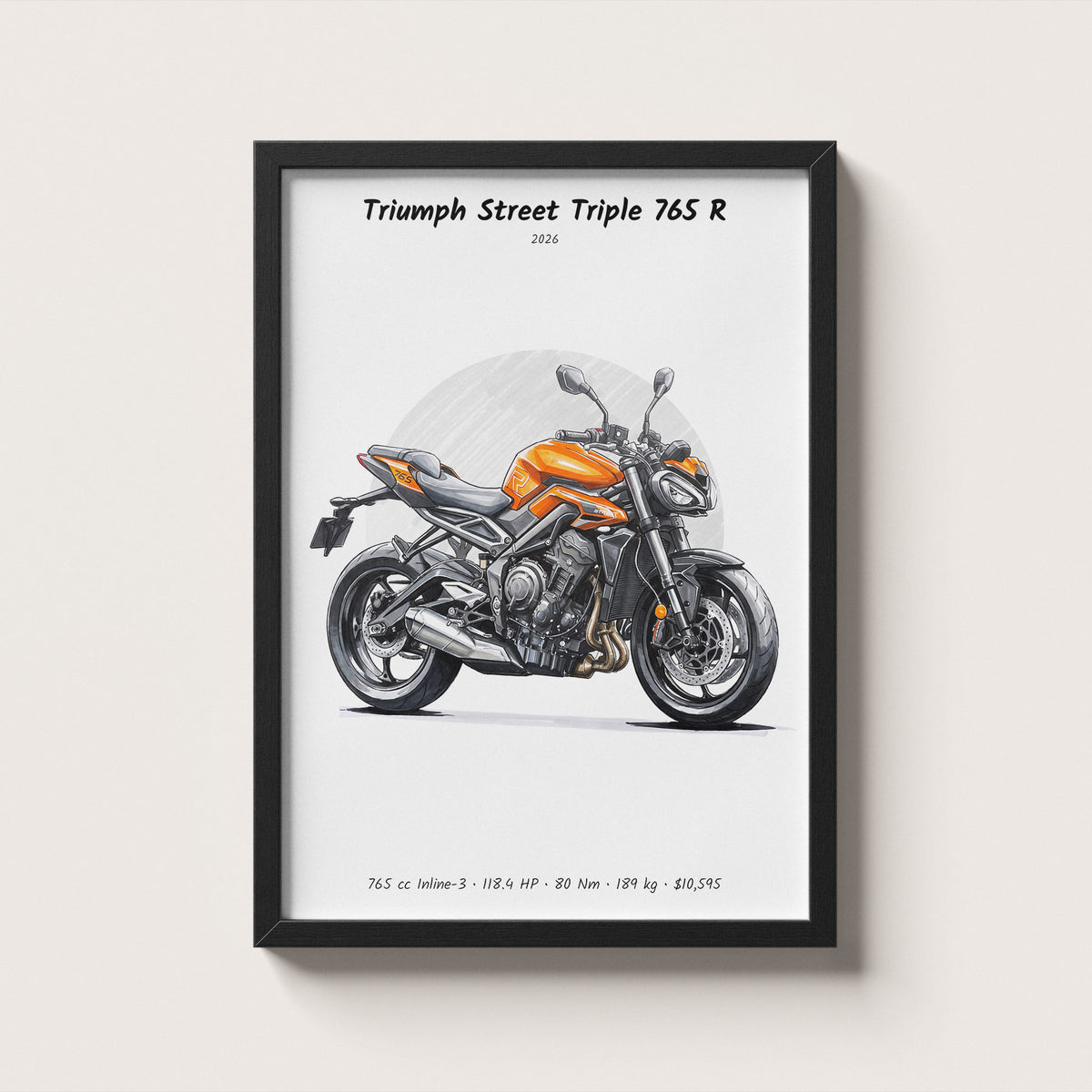 Triumph Street Triple 765 R 2026 Wall Art