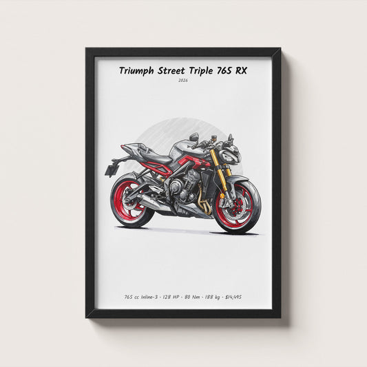 Triumph Street Triple 765 RX 2026 Wall Art
