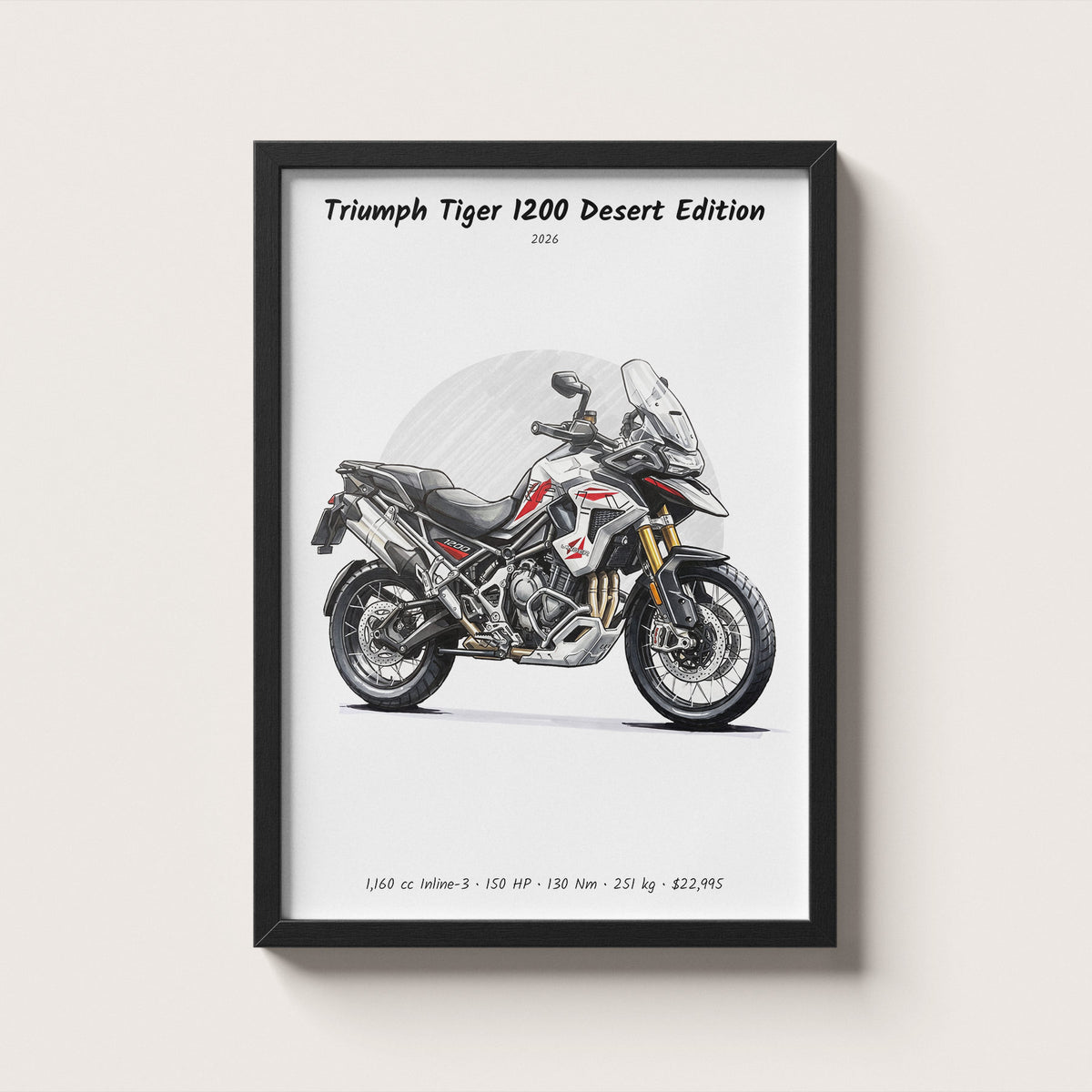 Triumph Tiger 1200 Desert Edition 2026 Wall Art
