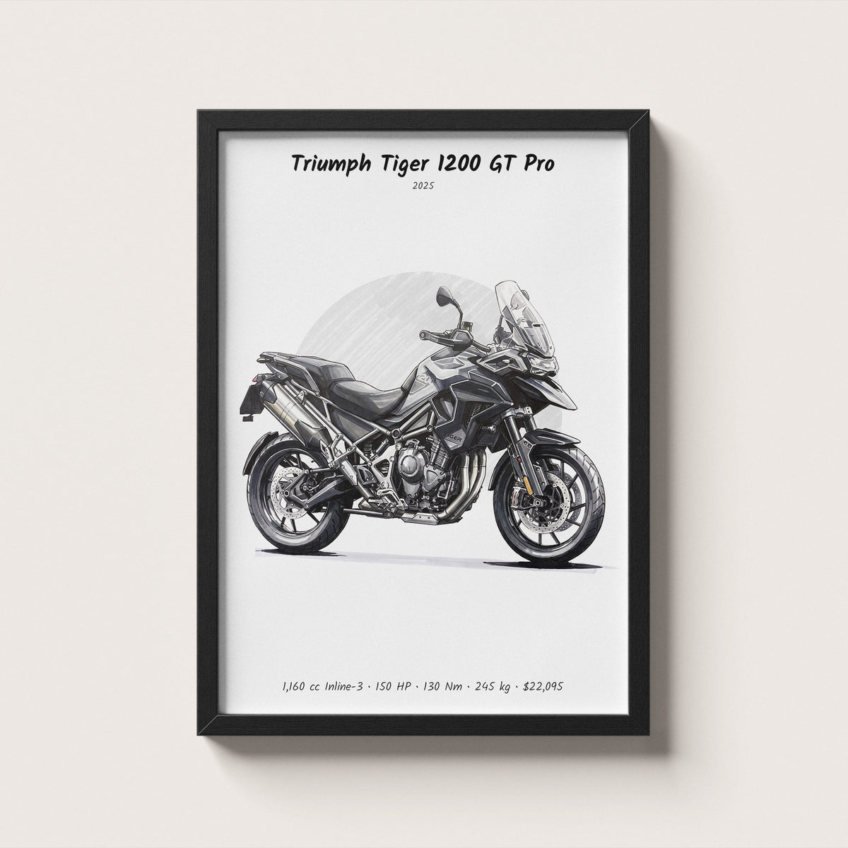 Triumph Tiger 1200 GT Pro 2025 Wall Art