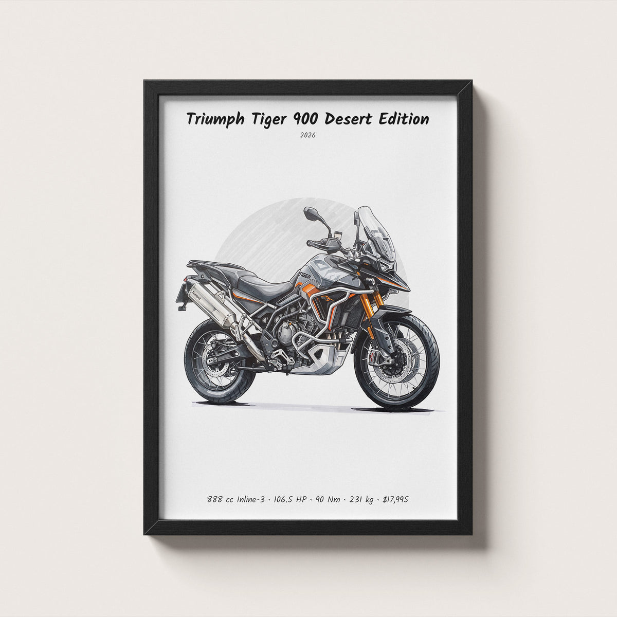 Triumph Tiger 900 Desert Edition 2026 Wall Art