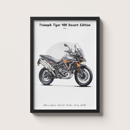 Triumph Tiger 900 Desert Edition 2026 Wall Art