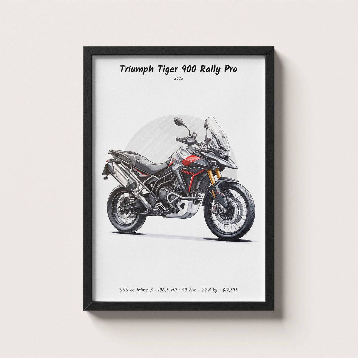 Triumph Tiger 900 Rally Pro 2025 Wall Art