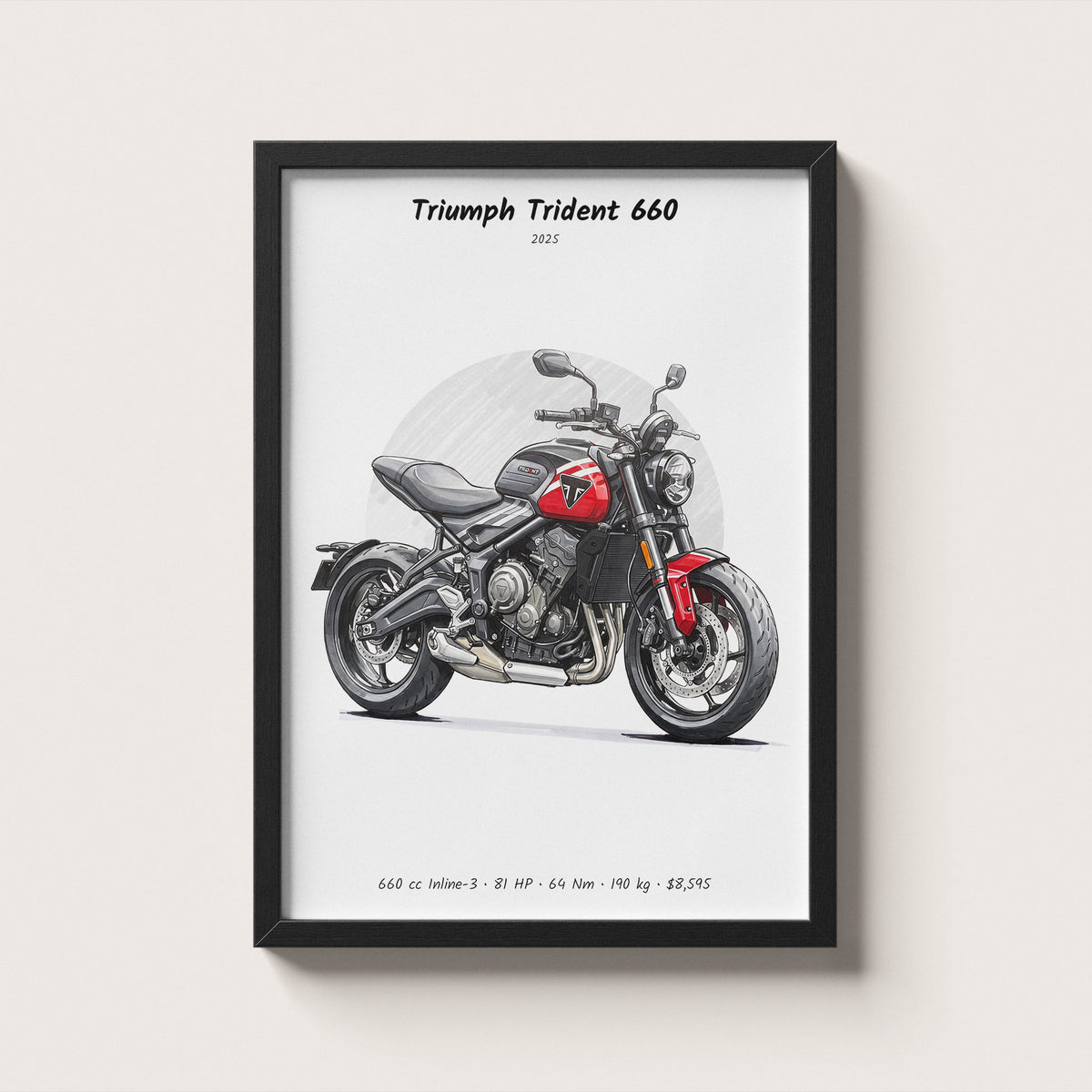 Triumph Trident 660 2025 Wall Art