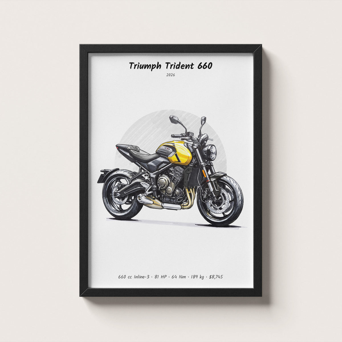 Triumph Trident 660 2026 Wall Art