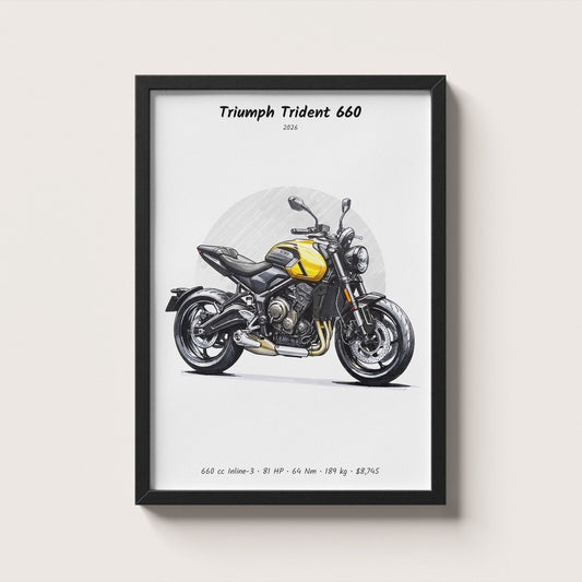 Triumph Trident 660 2026 Wall Art