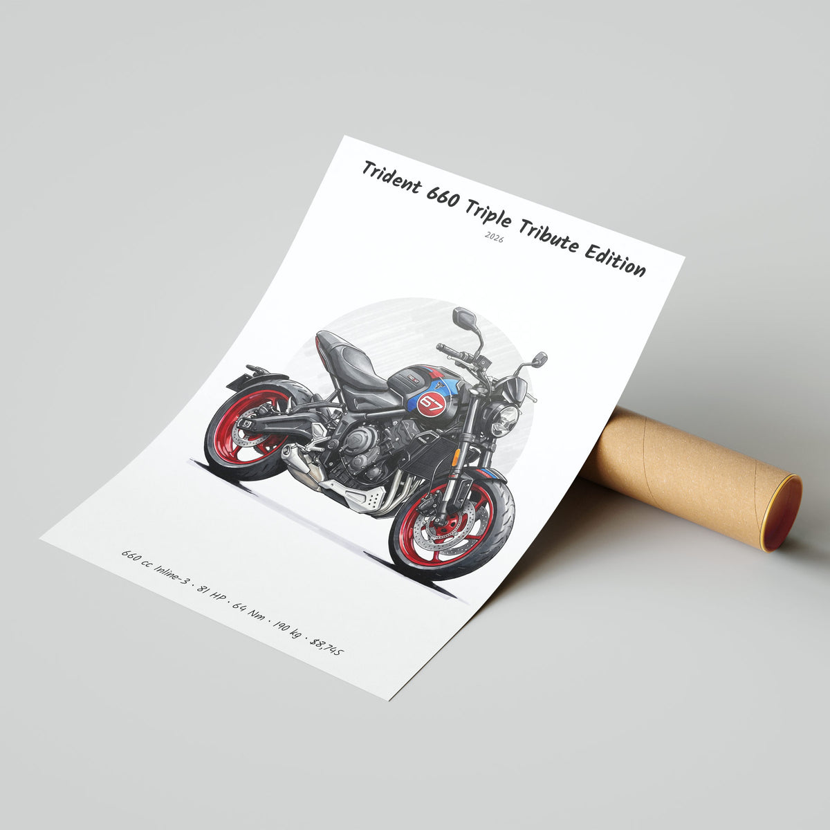 Triumph Trident 660 Triple Tribute Edition 2026 Poster