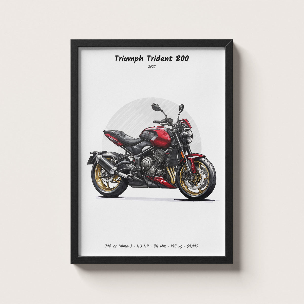 Triumph Trident 800 2027 Wall Art