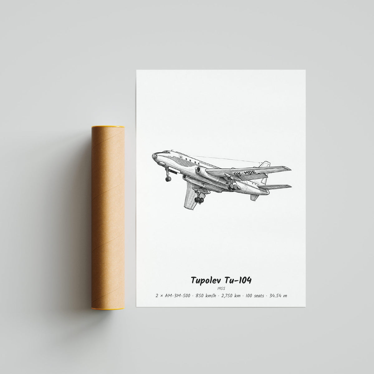 Tupolev Tu-104 Poster Print