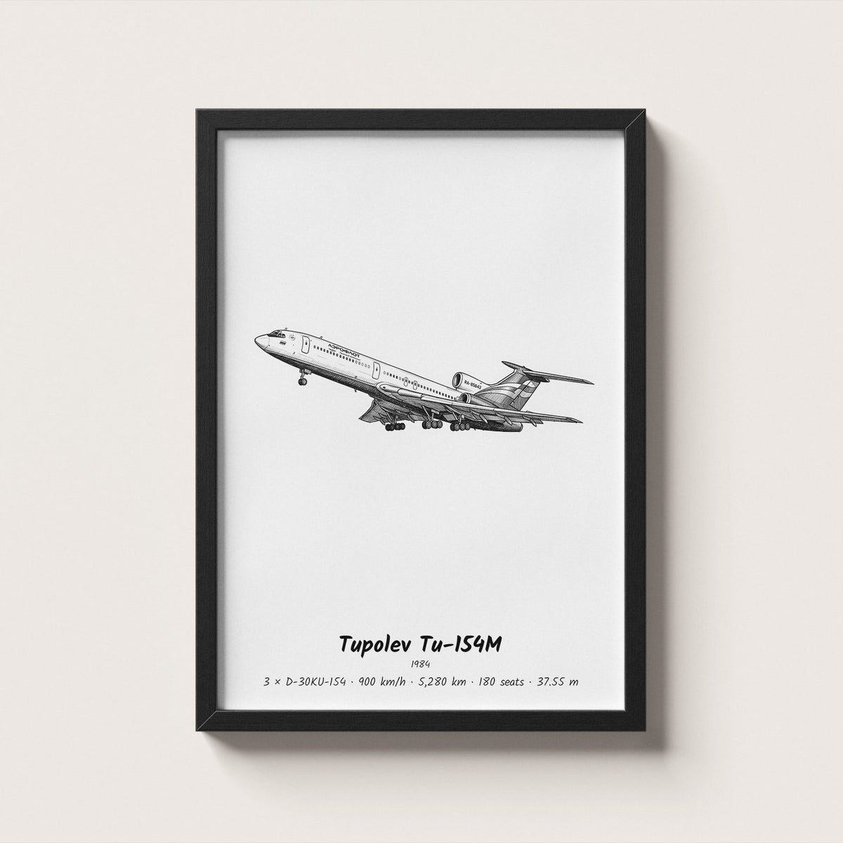 Tupolev Tu-154M Airliner Wall Art