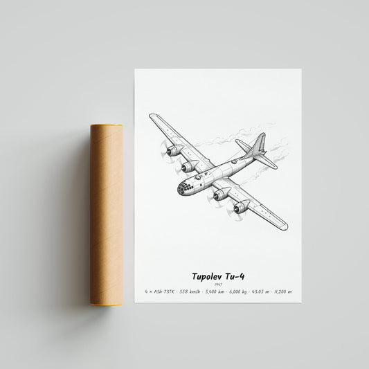 Tupolev Tu-4 Poster Print