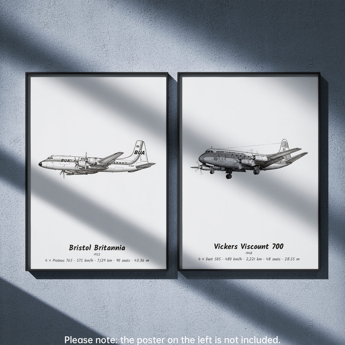 Viscount 700 Wall Art Paired with Bristol Britannia