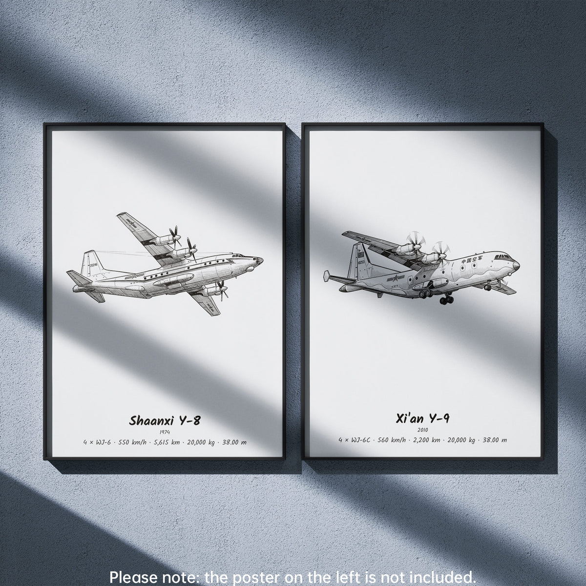 Xi'an Y-9 Wall Art Paired with Shaanxi Y-8