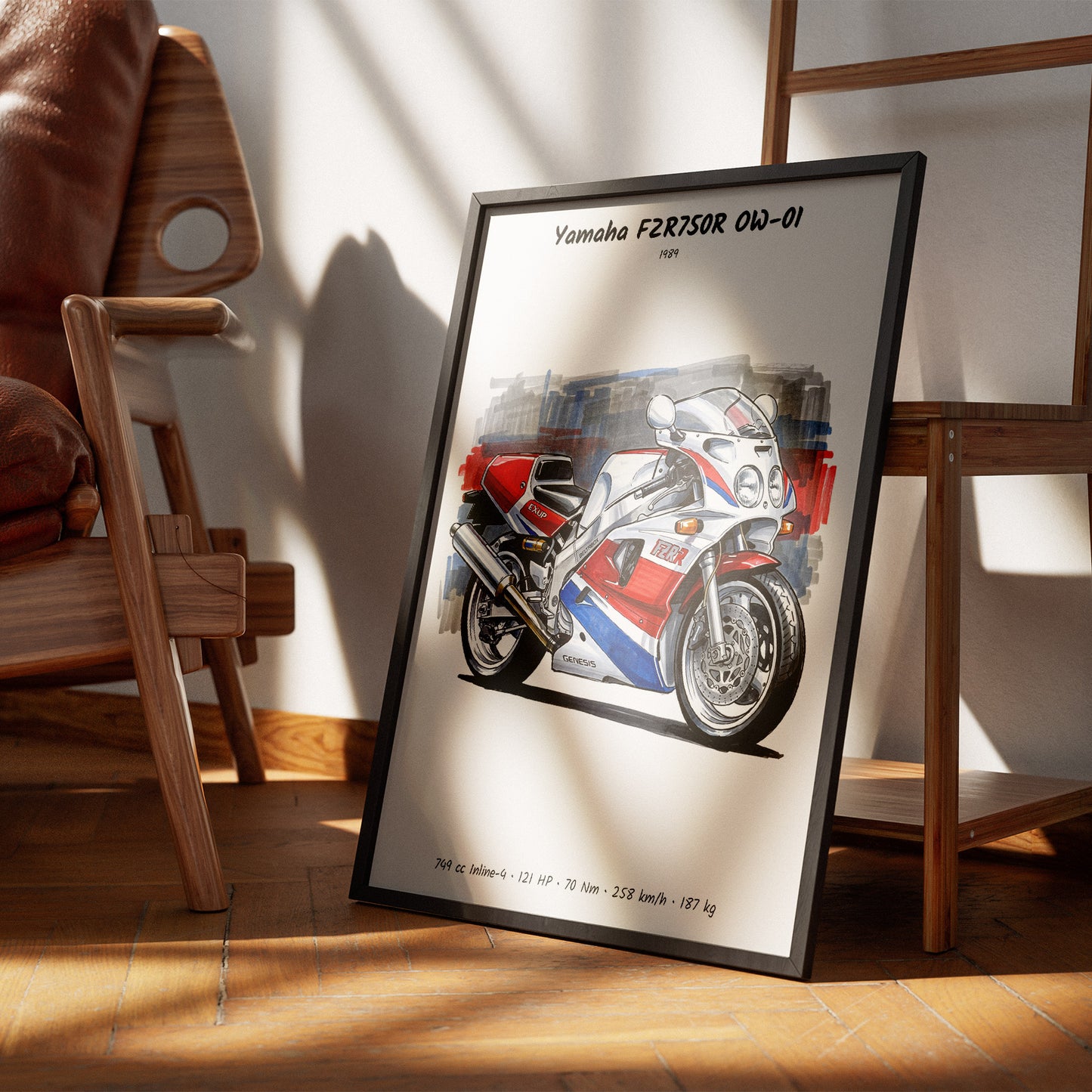 Yamaha FZR750R OW-01 Motorcycle Wall Art