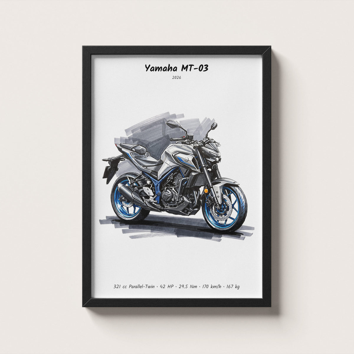 Yamaha MT-03 2026 Wall Art