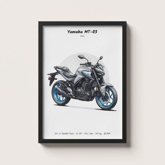 Yamaha MT-03 2026 Wall Art