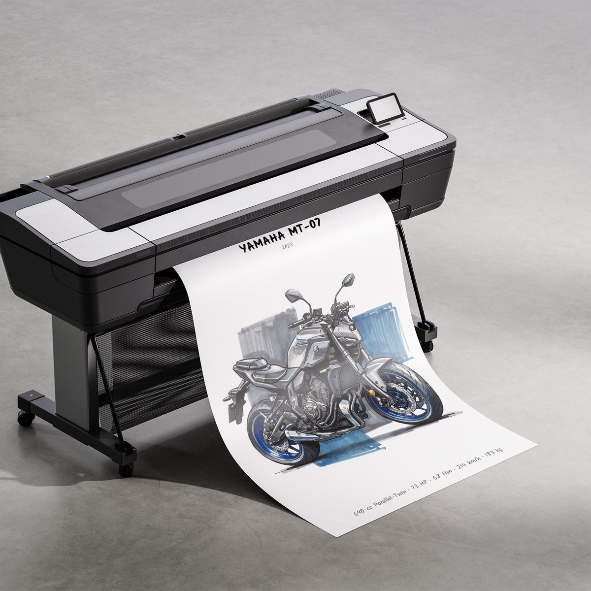 Yamaha MT-07 Motorcycle Art Print