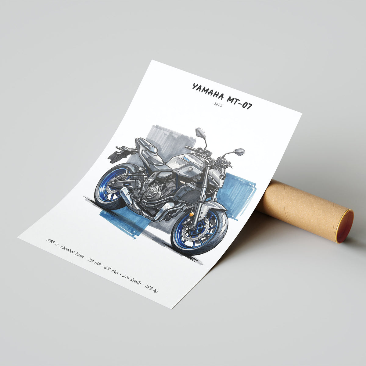 Yamaha MT-07 Motorcycle Poster