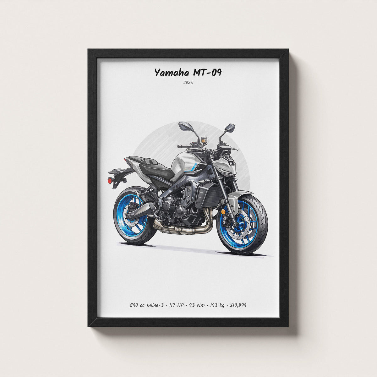 Yamaha MT-09 2026 Wall Art
