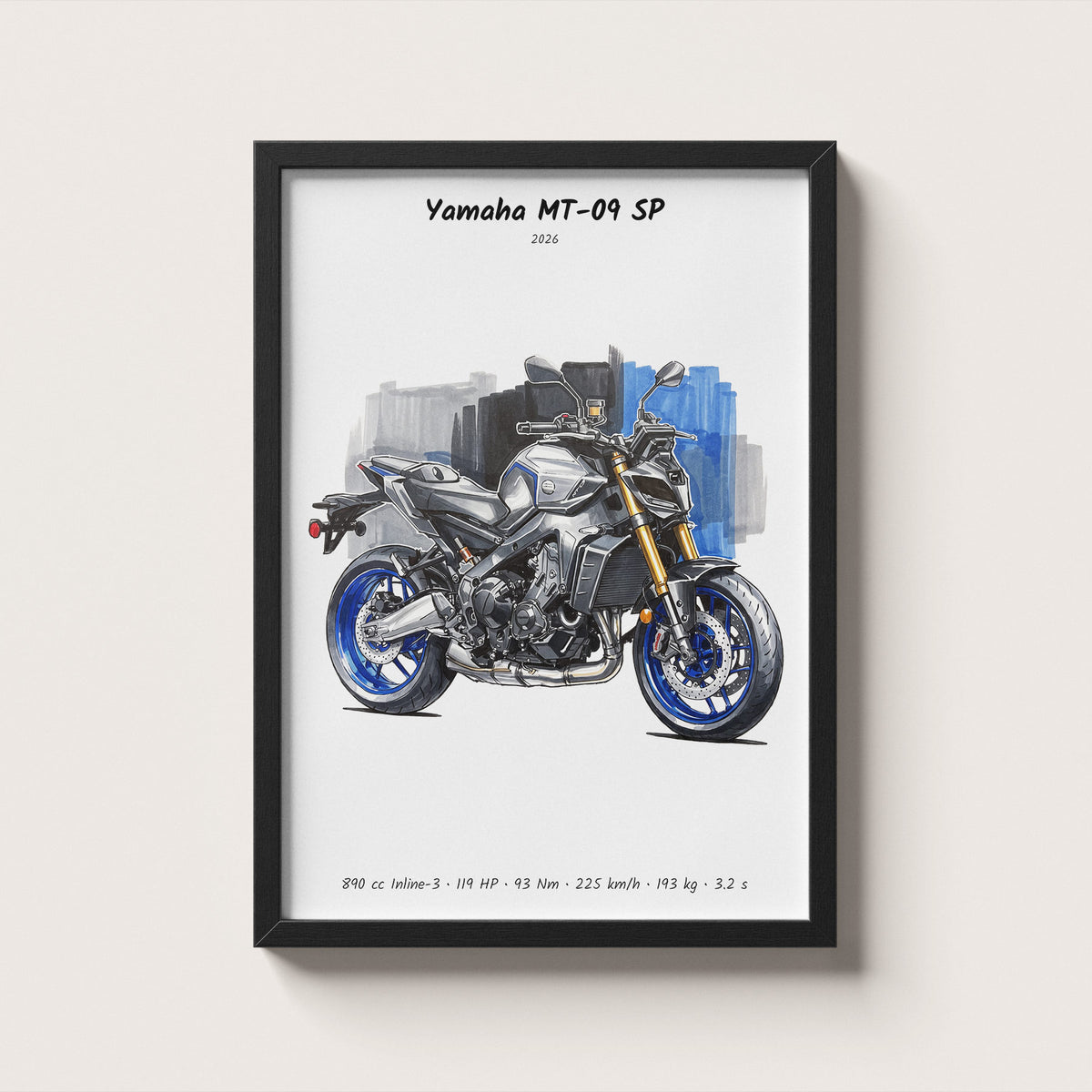 Yamaha MT-09 SP 2026 Wall Art