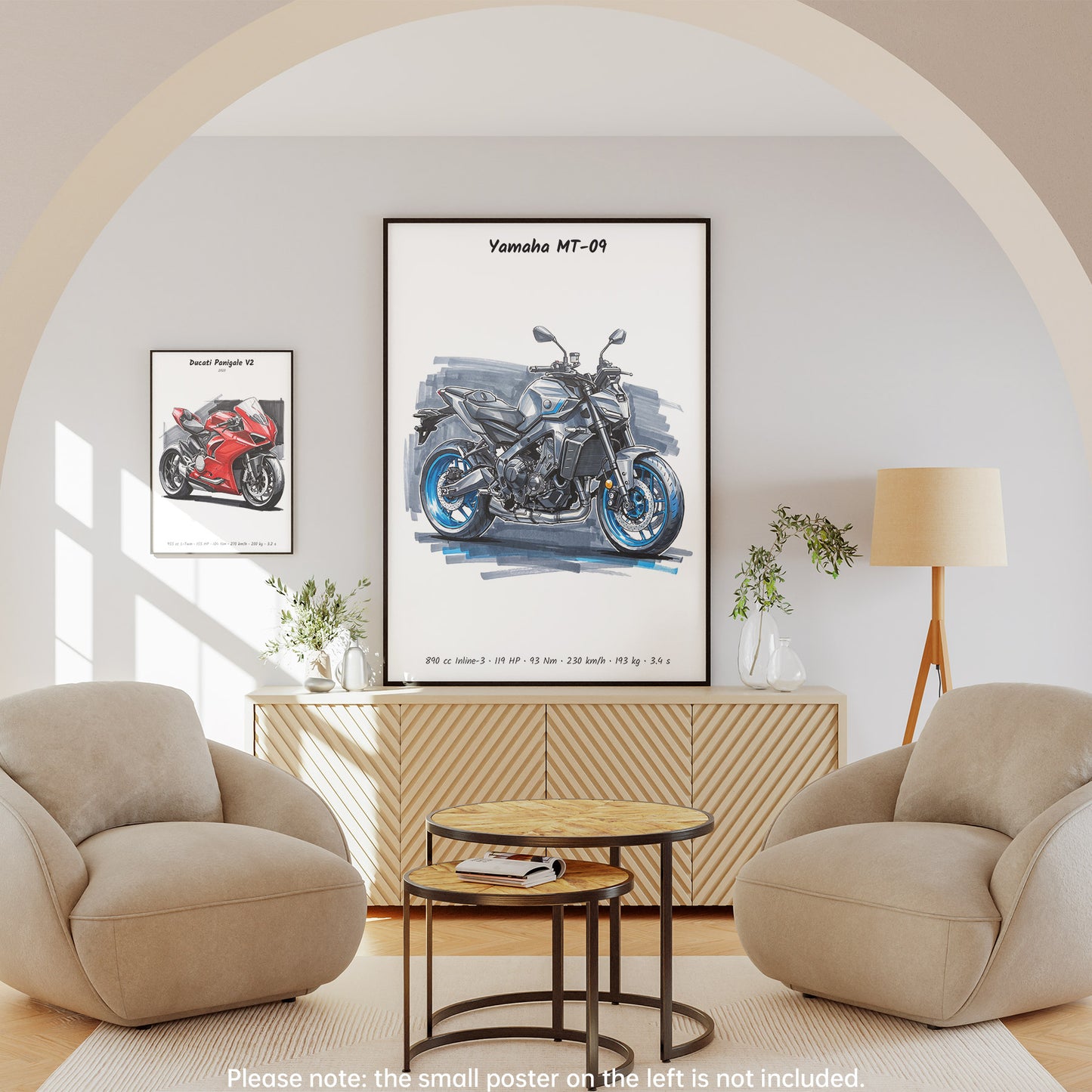 Yamaha MT-09 Minimalist Motorcycle Wall Art