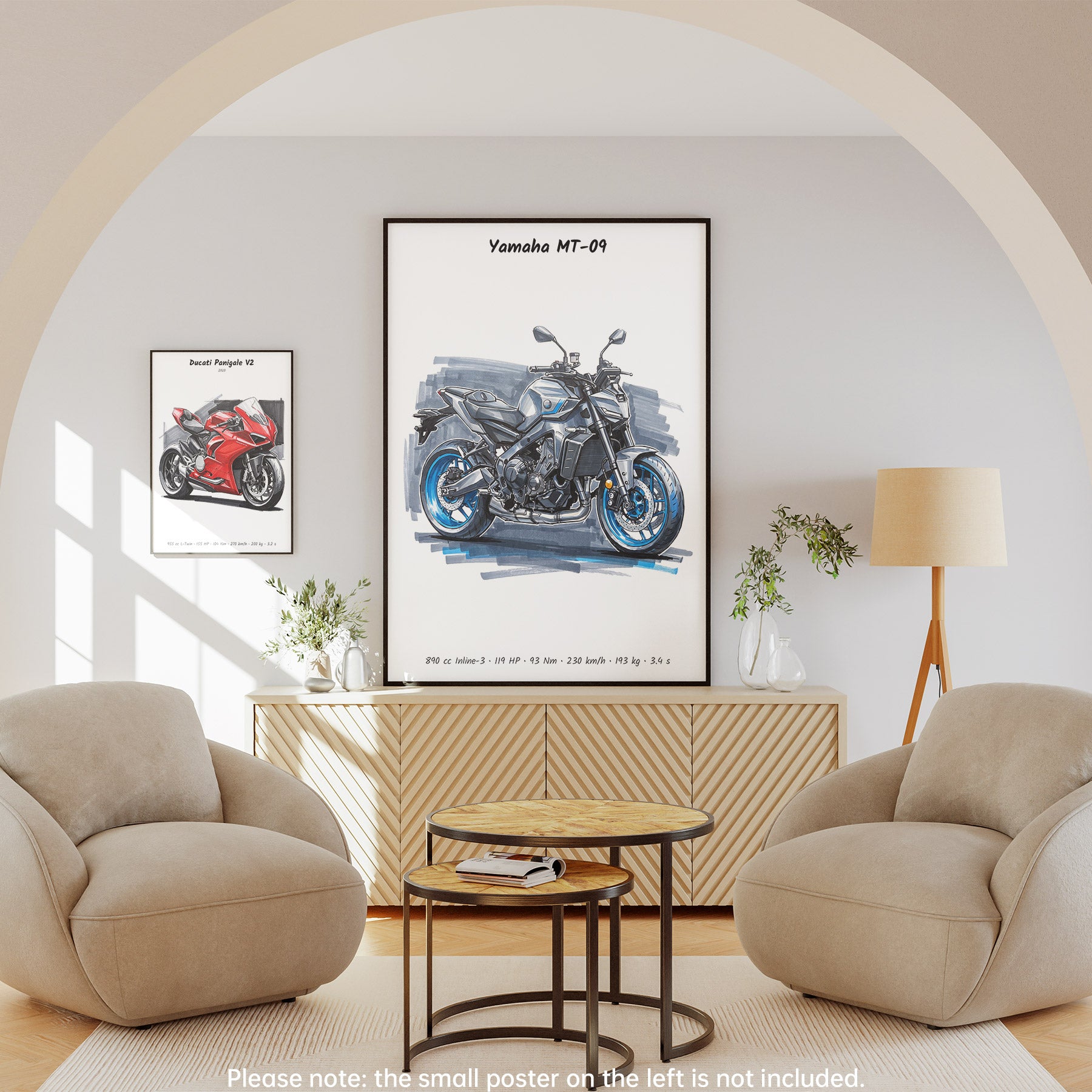 Yamaha MT-09 Minimalist Motorcycle Wall Art