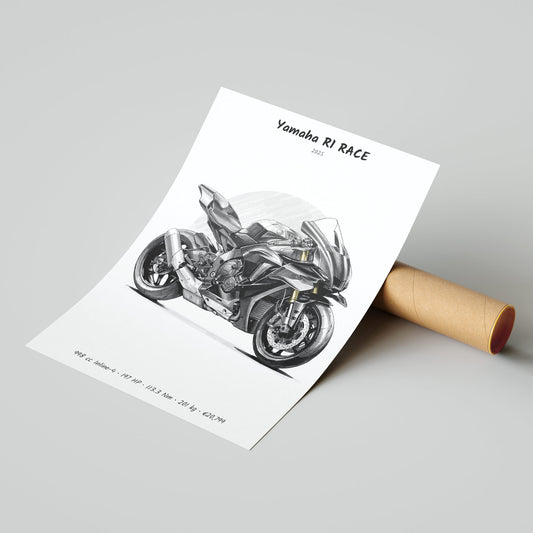 Yamaha R1 RACE 2025 Poster