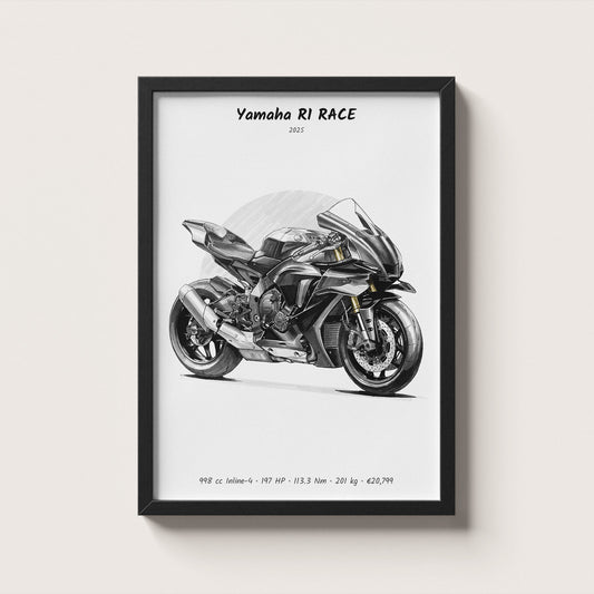 Yamaha R1 RACE 2025 Wall Art