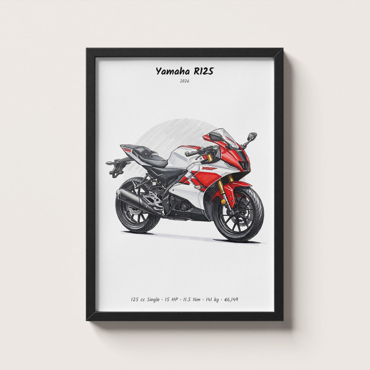 Yamaha R125 2026 Wall Art