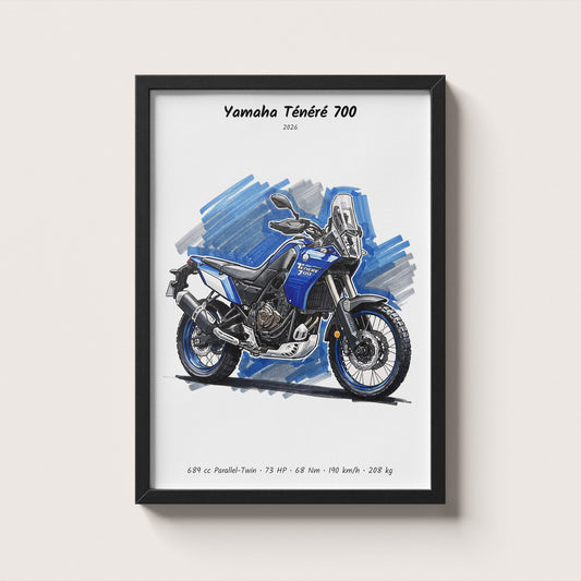 Yamaha Tenere 700 2026 Motorcycle Wall Art