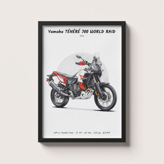 Yamaha TENERE 700 WORLD RAID 2026 Wall Art