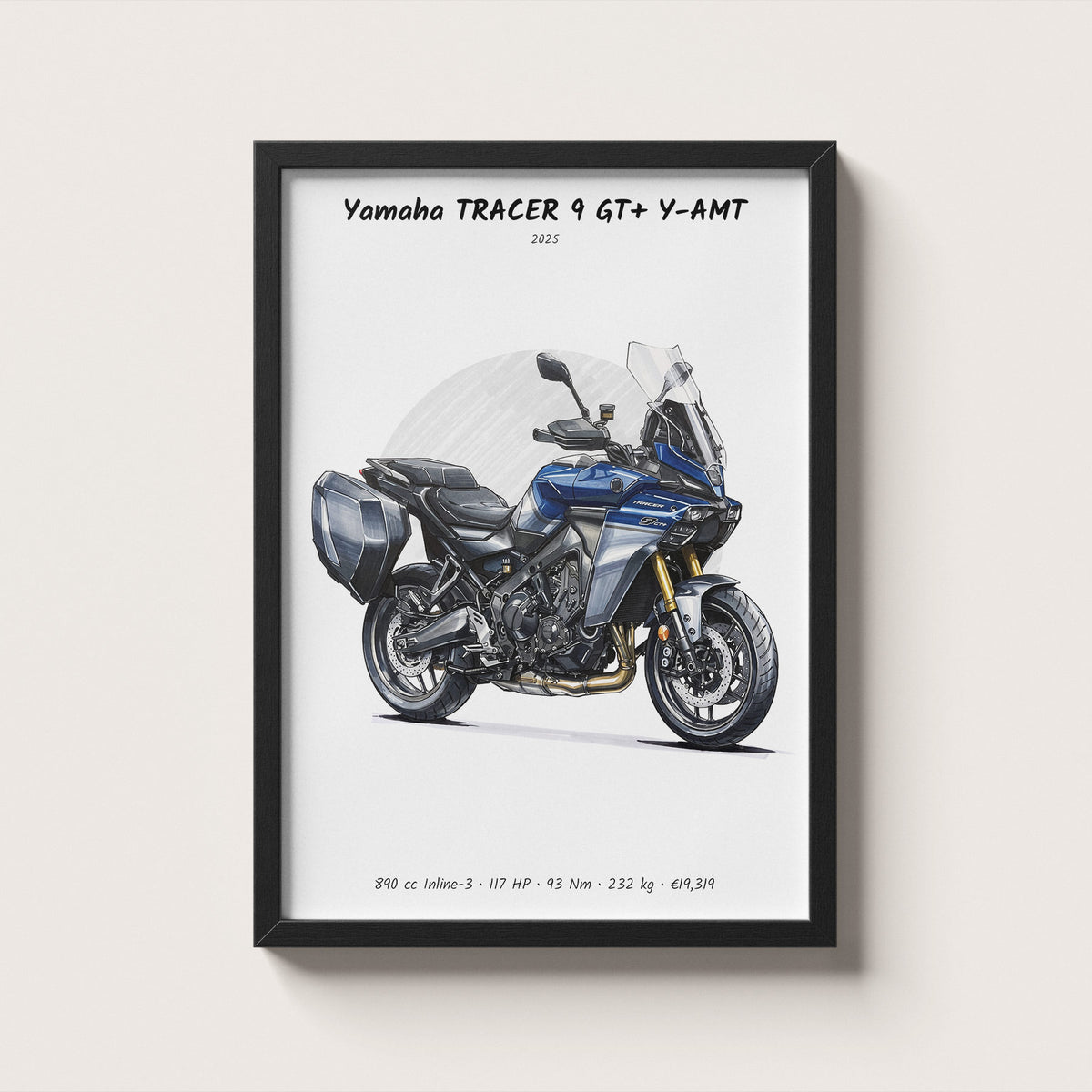 Yamaha TRACER 9 GT+ Y-AMT 2025 Wall Art