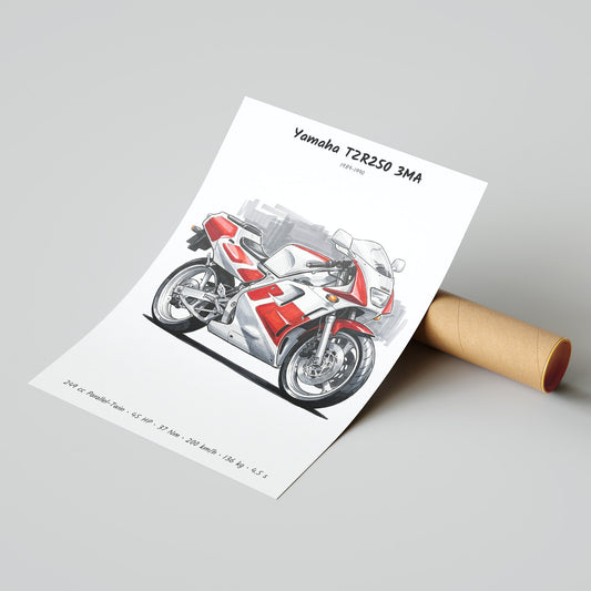 Yamaha TZR250 3MA Motorcycle Poster