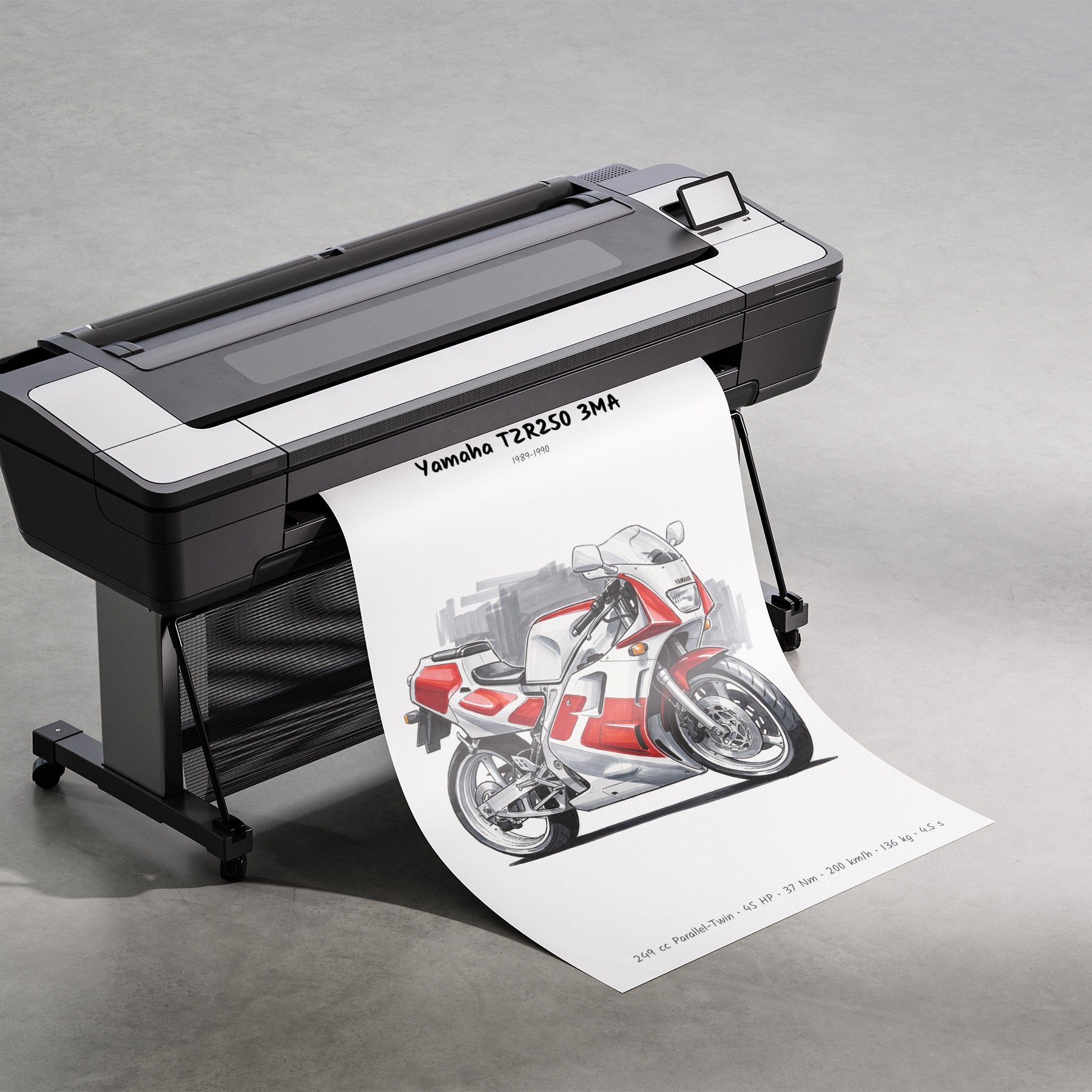 Yamaha TZR250 3MA Motorcycle Poster
