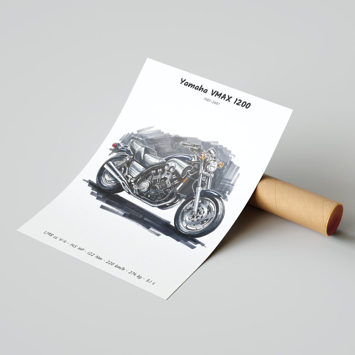Yamaha VMAX 1200 Motorcycle Poster