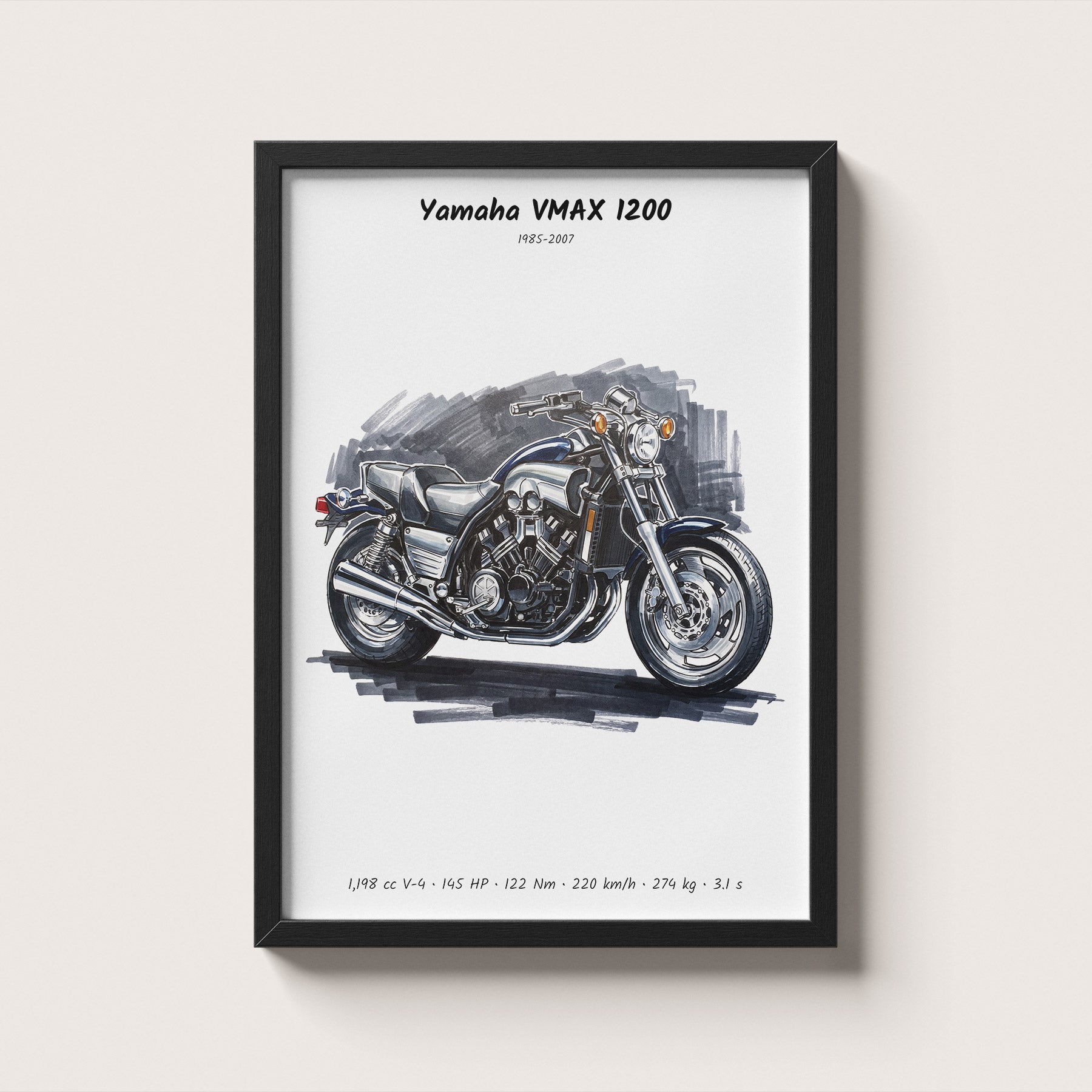 Yamaha VMAX 1200 Motorcycle Wall Art