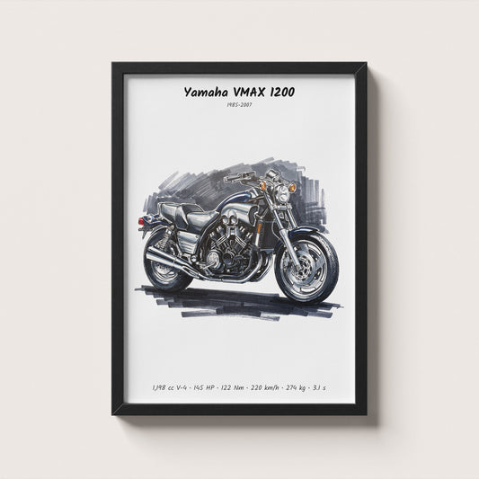 Yamaha VMAX 1200 Motorcycle Wall Art
