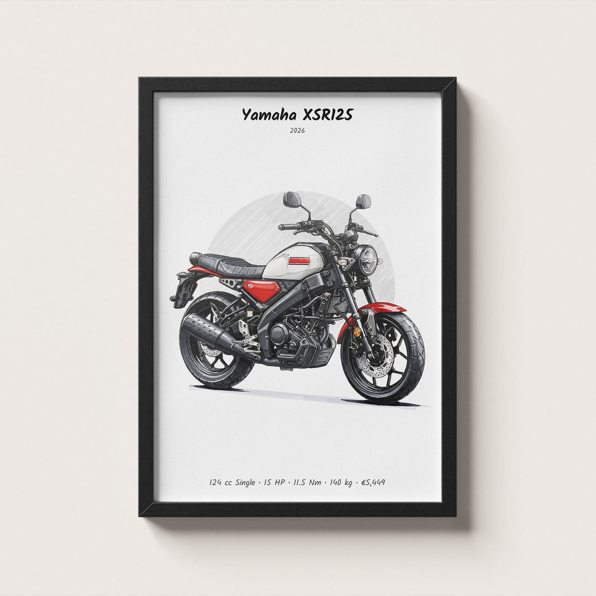 Yamaha XSR125 2026 Wall Art