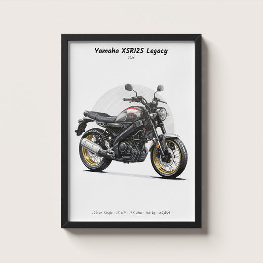 Yamaha XSR125 Legacy 2026 Wall Art