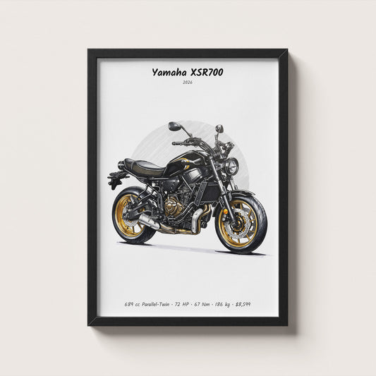 Yamaha XSR700 2026 Wall Art