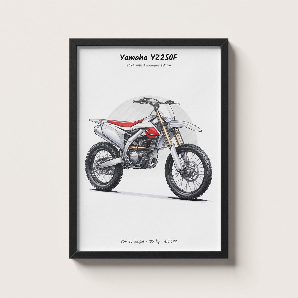 Yamaha YZ250F 70th Anniversary 2026 Wall Art