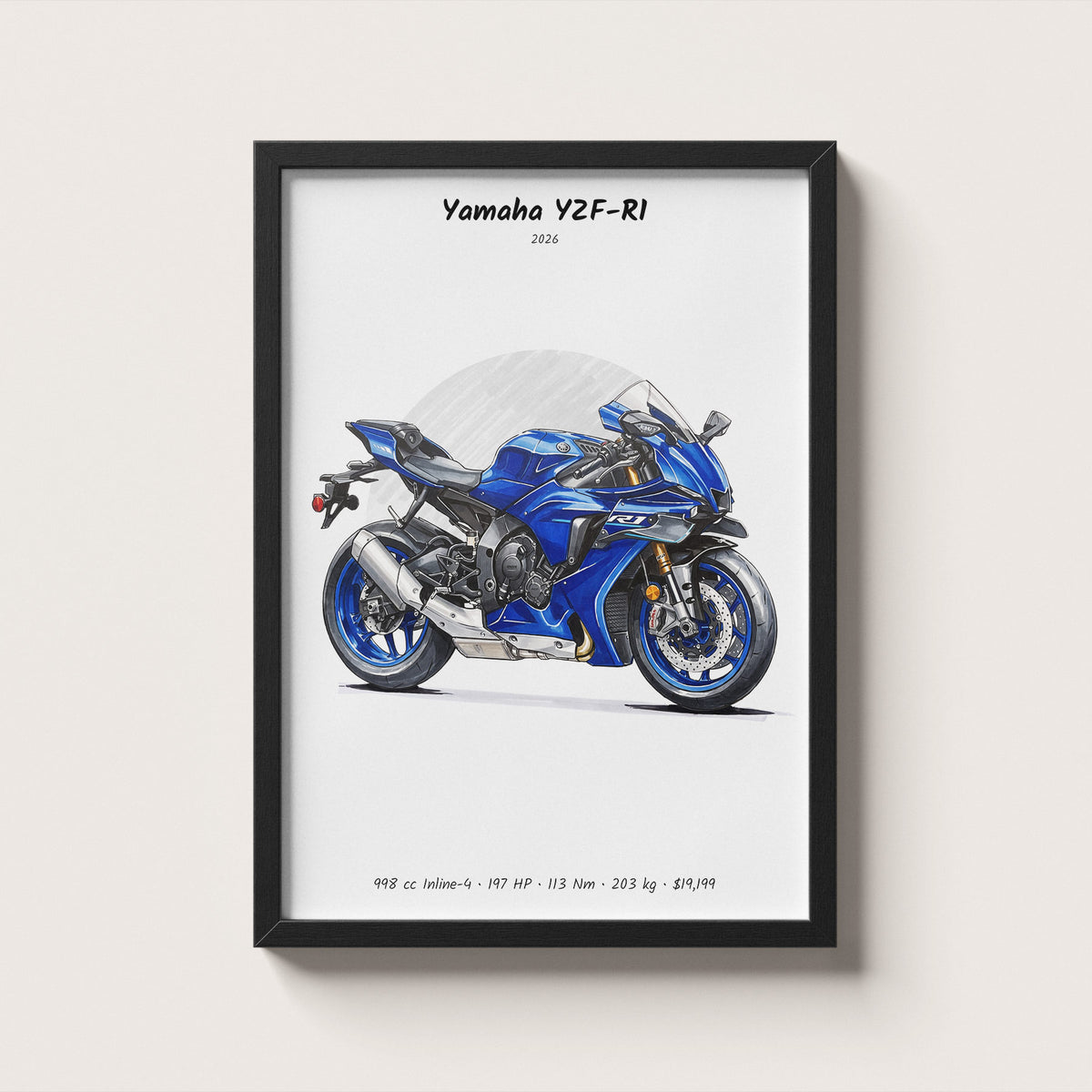Yamaha YZF-R1 2026 Wall Art