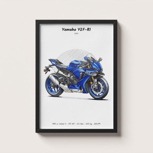 Yamaha YZF-R1 2026 Wall Art