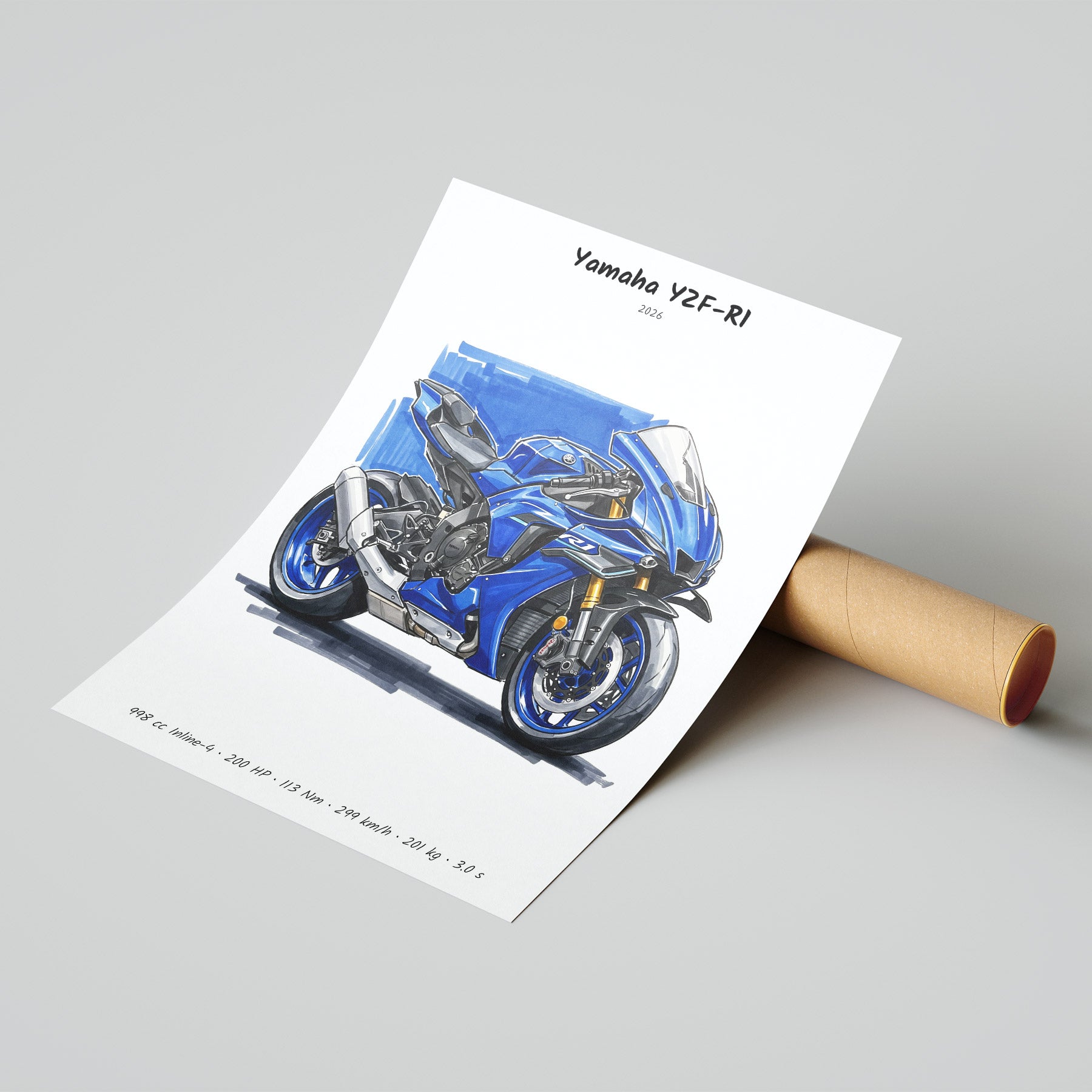Yamaha YZF-R1 2026 Motorcycle Poster