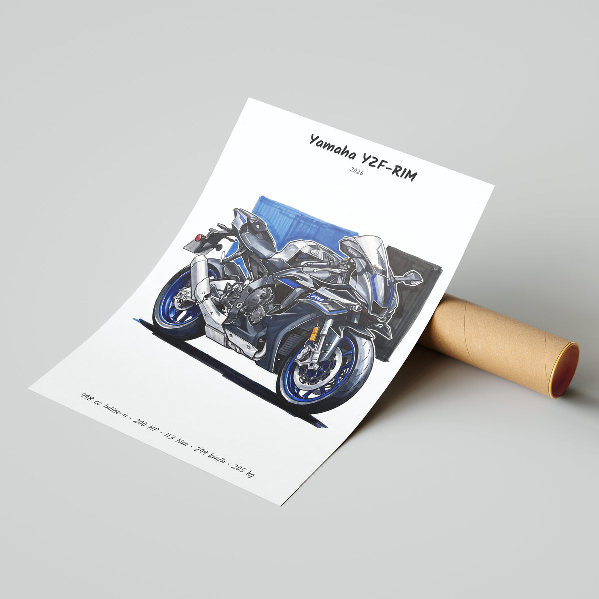 Yamaha YZF-R1M 2026 Motorcycle Poster