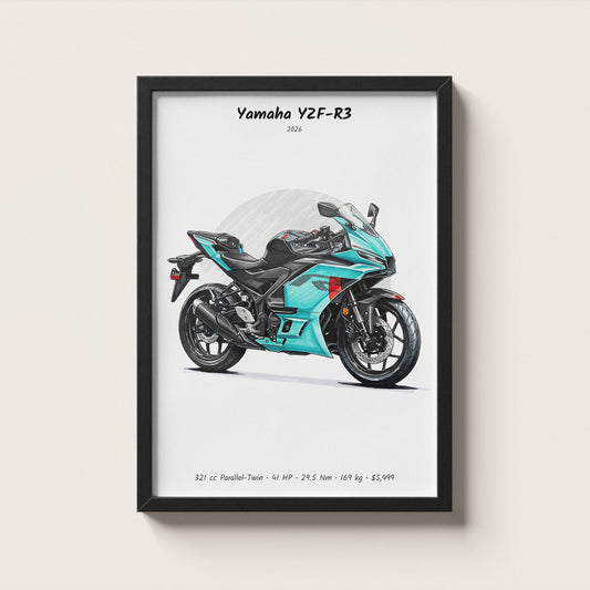 Yamaha YZF-R3 2026 Wall Art